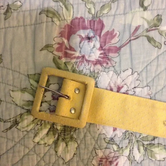 Vintage 1960s Swiss Dotted Belted Button Up Sleeveless Dress with Eyelet Pockets - Picture 7 of 7